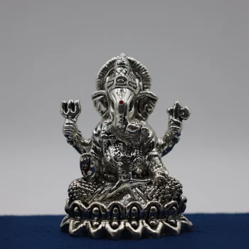 Pure Silver Lakshmi–Ganesh–Saraswati Idol Set