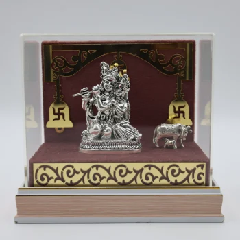 Pure Silver Radha–Krishna Idol Set