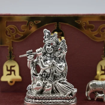 Pure Silver Radha–Krishna Idol Set