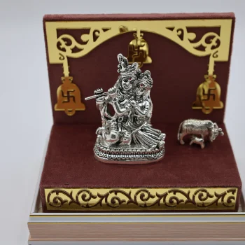 Pure Silver Radha–Krishna Idol Set