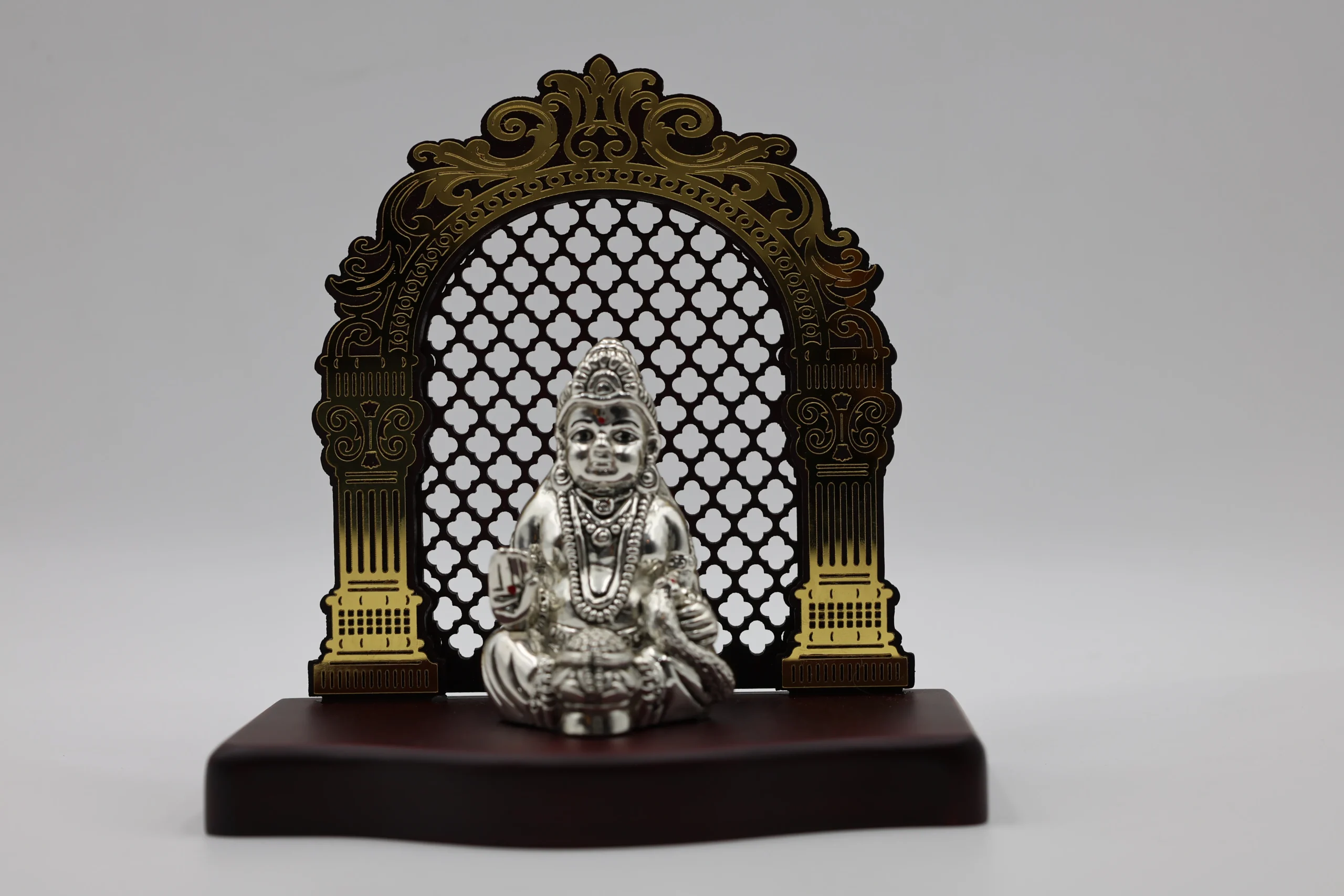Pure Silver Lord Idol with Ornate Arch Frame