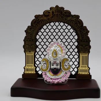 Pure Silver Khatu Shyam Ji Mukharvind with Ornate Arch Frame