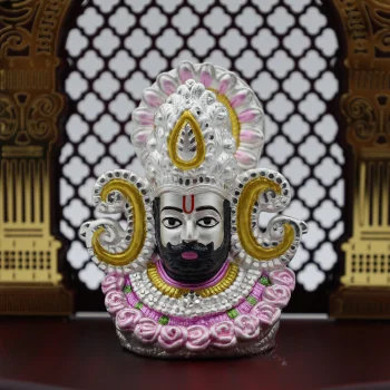 Pure Silver Khatu Shyam Ji Mukharvind with Ornate Arch Frame