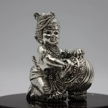 Pure Silver Bal Krishna (Makhan Chor) Idol