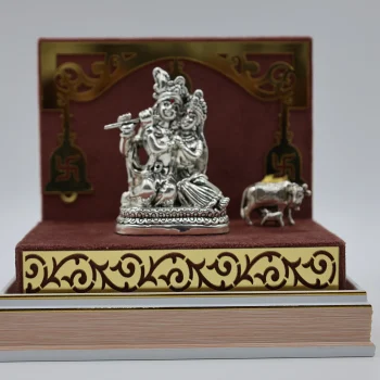 Pure Silver Radha–Krishna Idol Set