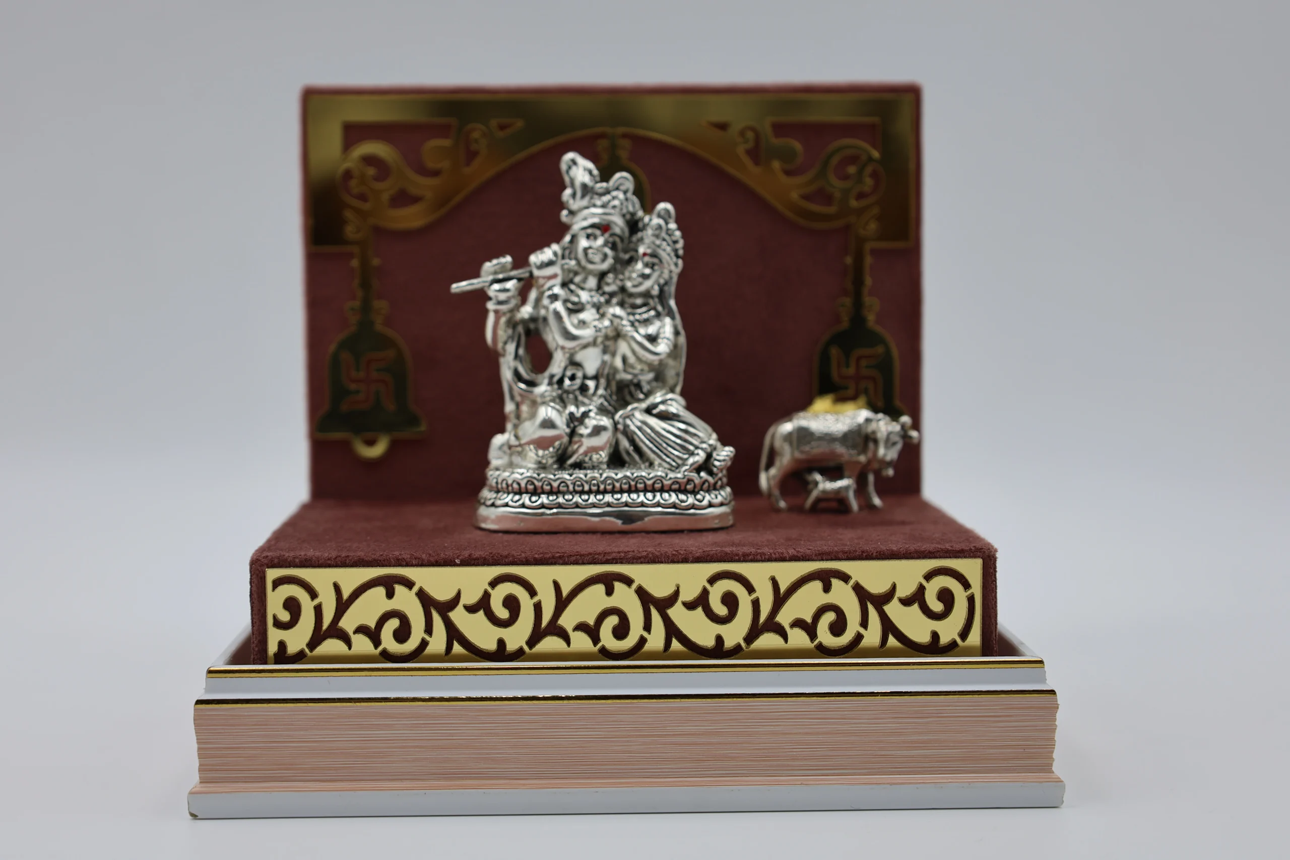 Pure Silver Radha–Krishna Idol Set