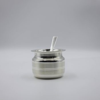 Silver Ghee Pot with Spoon & Lid – Traditional & Practical