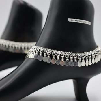 Handcrafted Pure Silver Payal for Women (39M3756)
