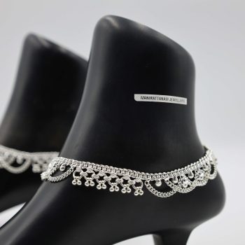 Handcrafted Pure Silver Payal for Women (39M3883)
