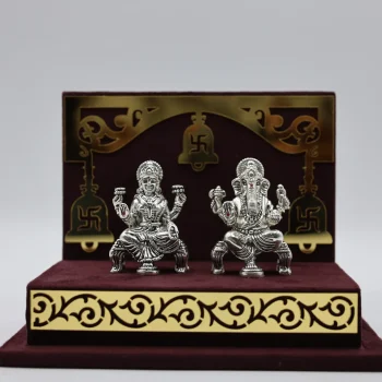 Pure Silver Lakshmi–Ganesh Idol Set