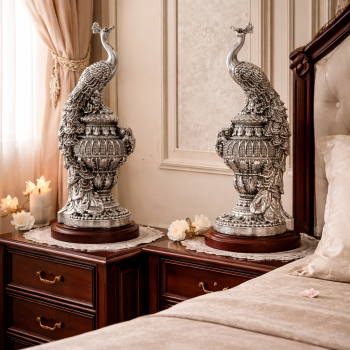 999 Silver Peacock Flower Vase