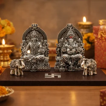 999 Pure Silver Laxmi Ganesh