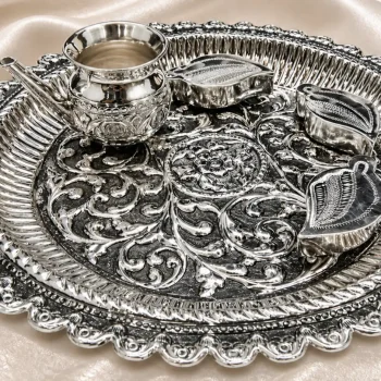 Silver Aarti Plate